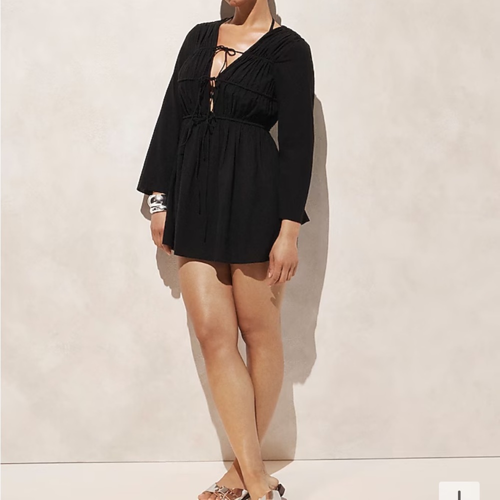 Jcrew black swim cover up - size small